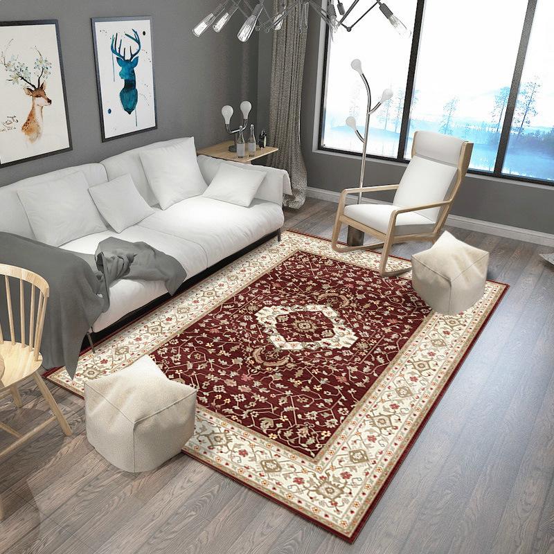 Ethnic Style Bedroom Carpet European Bohemian Living Room Sofa Carpet Large Area Washable
