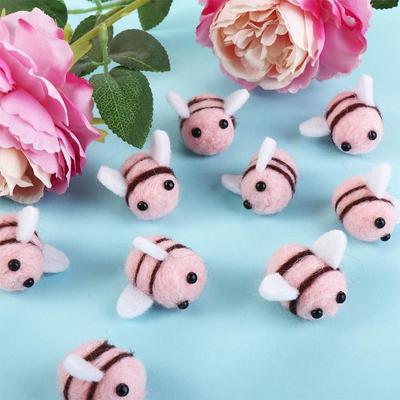 Decoration Party Cute Baby Shower Costume Accessories Wool Felt Ornament Toys Craft Bumble Bees Plush Balls