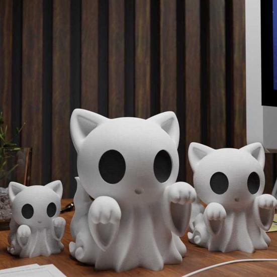 Yousheng 2/3/5Pcs Ghost Cat Garden Statue Halloween Pet Figurine Horror Festive Atmosphere Halloween Party Decor