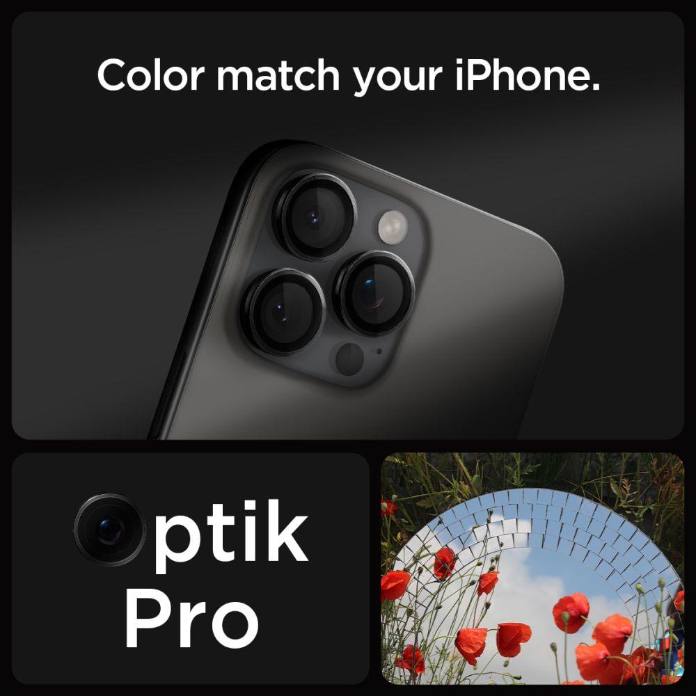 Spigen Optik Pro Glas.tr Ez Fit Camera Protector 2-Pack Iphone 14 Pro / Pro Max / 15 Pro / Pro Max / 16 Pro / Pro Max Black