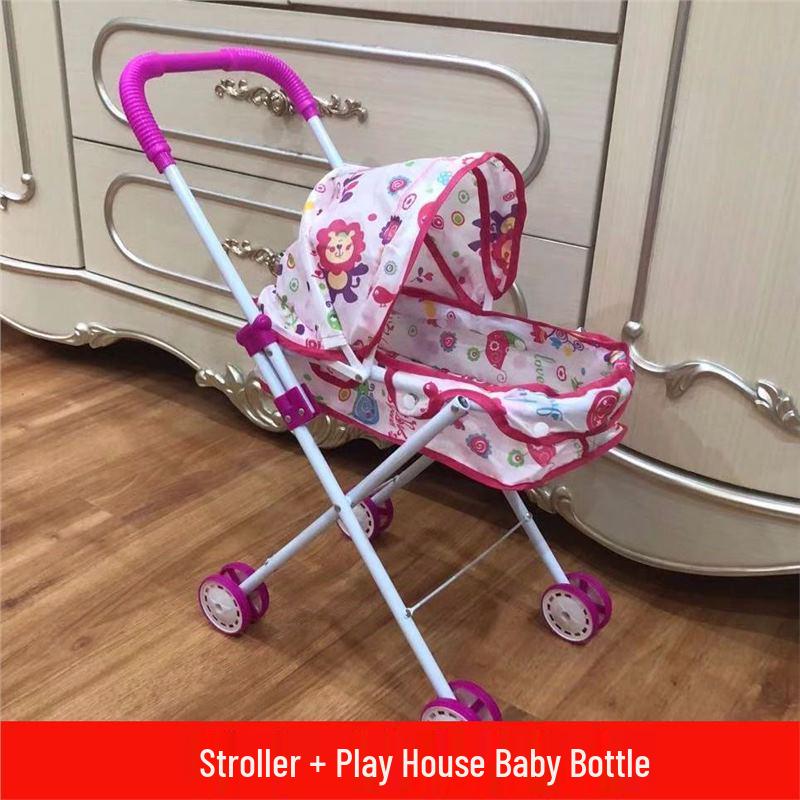 

Коляска для куклы для девочки со светом и звуком - Игрушка для ролевых игр, подарок на день рождения Standard