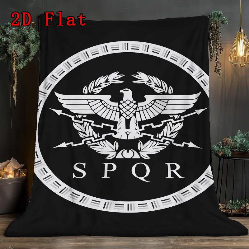 SPQR 2D Flat Pattern Flannel Blanket High Quality All Seasons Warmth and Comfort Perfect for Christmas Gifts.MMT0918081