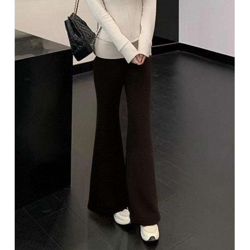 

American Slimming Flared Trousers for Women - Elegant Drape Casual Pants for Spring 2026 XXL кавовий
