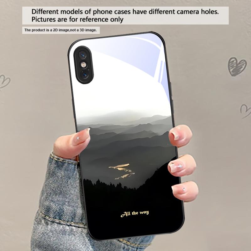 A Lush Forest of Leaves For iPhone 17 Air 16 E 15 Plus 14 Pro Max 13 12 Mini 11 5 6 7 8 Plus XR XS Max SE Black Glass Phone Case