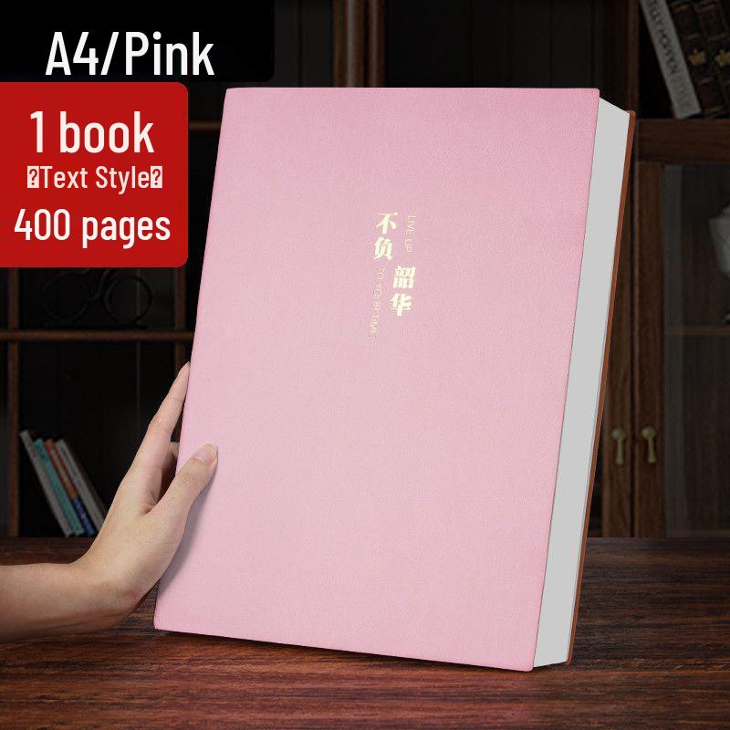 Extra Thick Soft Leather Business Meeting Notebook, Large Size