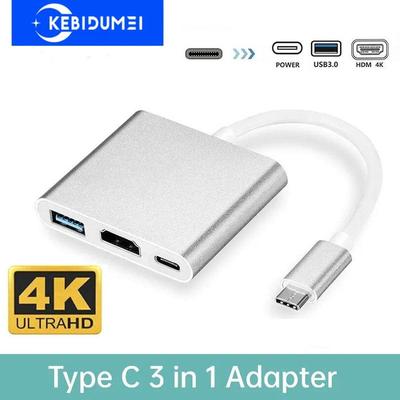 Rozbočovač 3 v 1 typu C USB C na HDMI kompatibilní rozbočovač 4K HDMI USB 3.0 PD Adaptér pro rychlé nabíjení Dokovací stanice typu C pro PC notebook