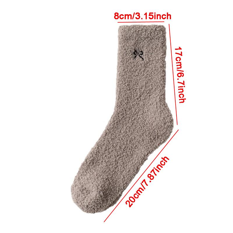 5 Pairs Women's Plush Thermal Winter Socks Ladies Thick Warm Plush Sleep Socks Cozy Mid-Calf Floor Socks
