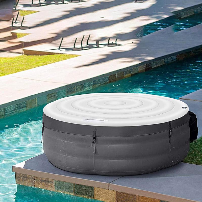 160cm Diameter Hot Tub Lid Cover Inflatable Energy Saving Round Outdoor Spa Pool Windproof Rain Overflow Thermal Cover