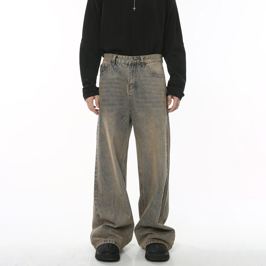 Spring Men's Retro Loose Wide Leg Denim Pants