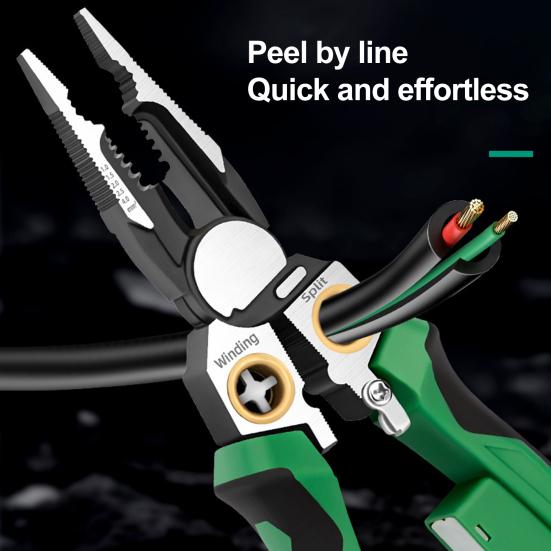 8-in-1 Wire Stripper with Voltage Tester Ergonomic Handle Portable Multi-function Electric Wire