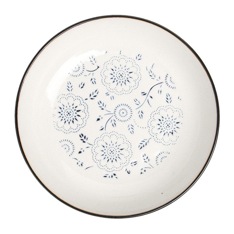 High Value Creative Printing Ceramic Bowl Household Tableware Shallow Bowl Practical Large Bowl Meal Bowl Salad Bowl Pasta Bowl Western Food