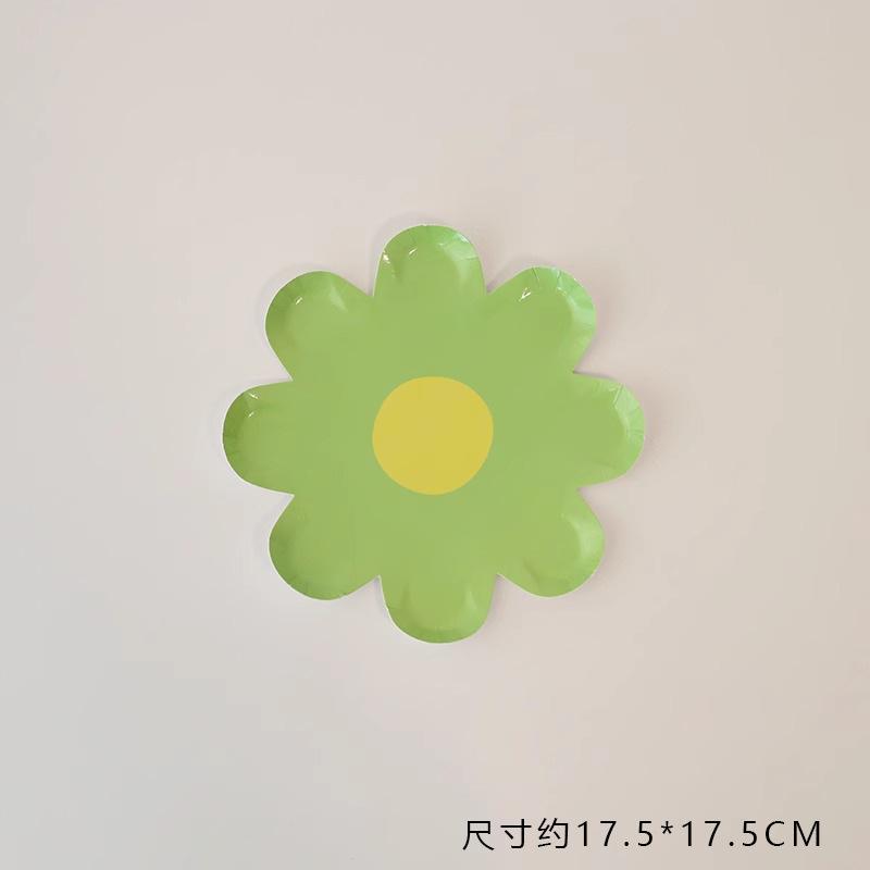 Wind Daisy Disposable Plate Children'S Holiday Party Ornament Birthday Party Cake Paper Plate Decoration