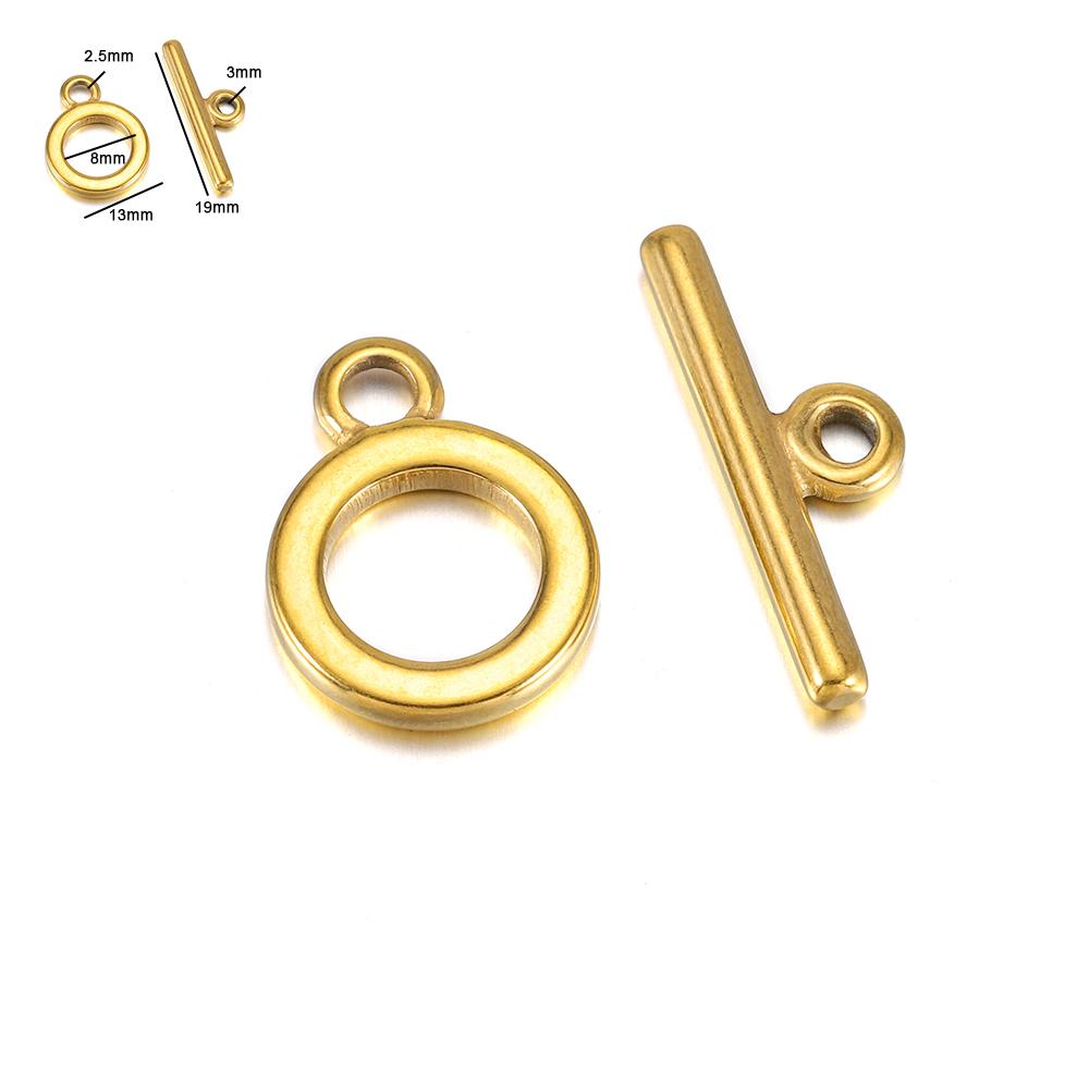 3-6 Sets Gold Color Stainless Steel Fastener Bracelet Toggle Clasp Buckle Connector For Jewelry Making OT Clasps Diy Accessories