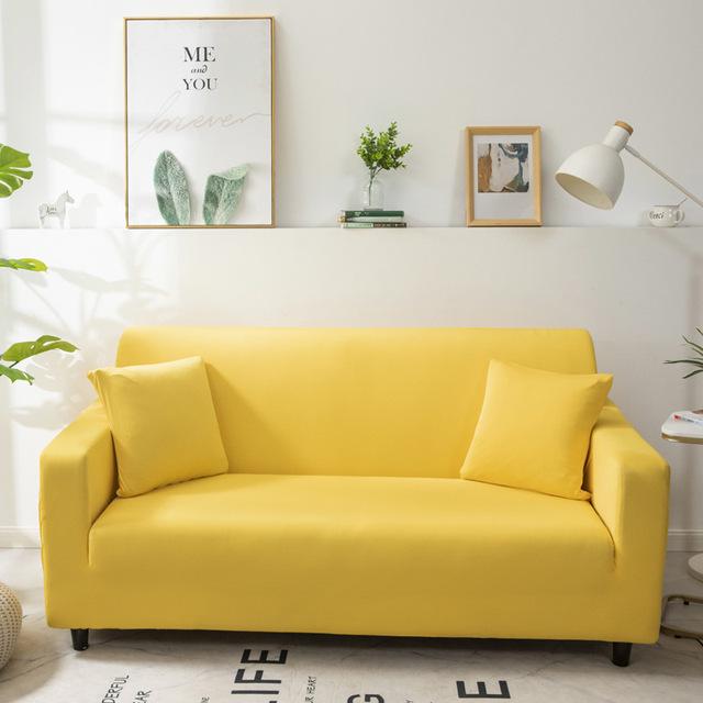 

New Solid Colour Couch Furniture Covers Living Room Elastic Couch Cover Corner Couch Cover Slipcover Chair Protector 1 /2 /3 /4 Seater Multiple Sets 1PC 90-140cm