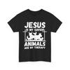 Animal Lover Jesus Is My Savior Animals Are Therapy T Shirt