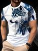 Modisches und trendiges lässiges Herren-Kurzarm-T-Shirt mit 3D-Wolfsdruck, bequem, vielseitig und schnell trocknend.