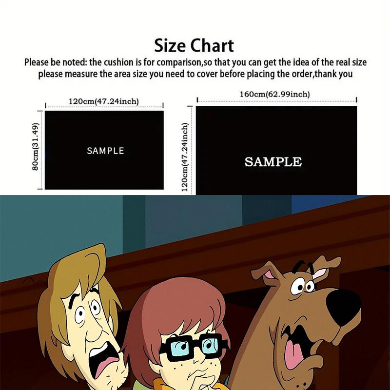 Tappeto Quadrato Classico con Elementi di Scooby-Doo, Tappetino Antiscivolo per Camera da Letto, Regalo Perfetto per i Fan.chl