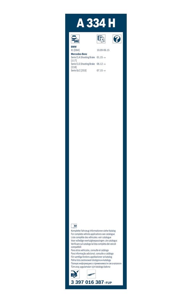 BOSCH Aero Twin Wiper Blades for Imported for BMW A334H Vehicles, 330mm,