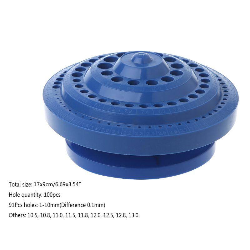 100pcs Hole Drill Bit Storage Case Holder Round Shape Hard Plastic Organizer Stand 1-13mm
