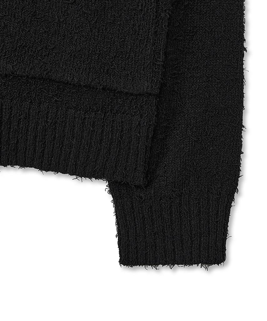 Noirer Boucle 80S Oversized Cardigan (Black)