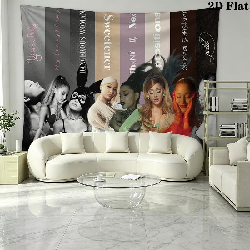 Ariana Grande Wall Tapestry Aesthetic Wall Hanging Printed Fabric Blanket Decorative Tapestries for Bedroom Living Room Home Decor