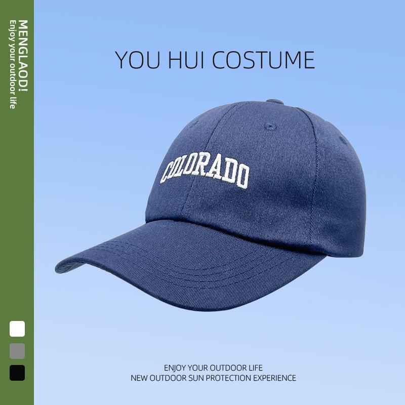 

Hard top embroidered letter baseball cap women s summer Korean versatile cap big head circumference showing face small outdoor sun hat One Size