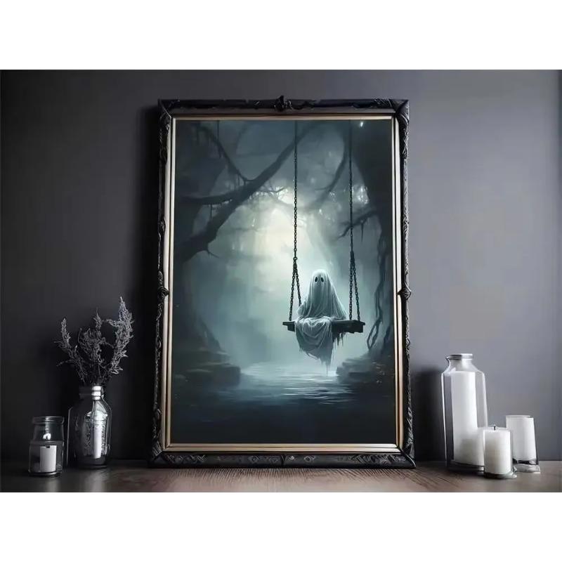 Vintage Wall Art Music Sports Spooky Aesthetics Bicycle Halloween HD Canvas Print Poster Home Living Room Bedroom Decoration