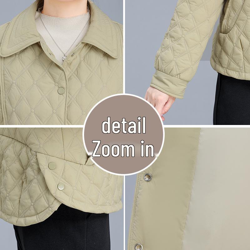 Spring Cotton Jacket for Middle-aged Women: Stylish, Lightweight, Short Padded Outerwear for Autumn/Winter 2026