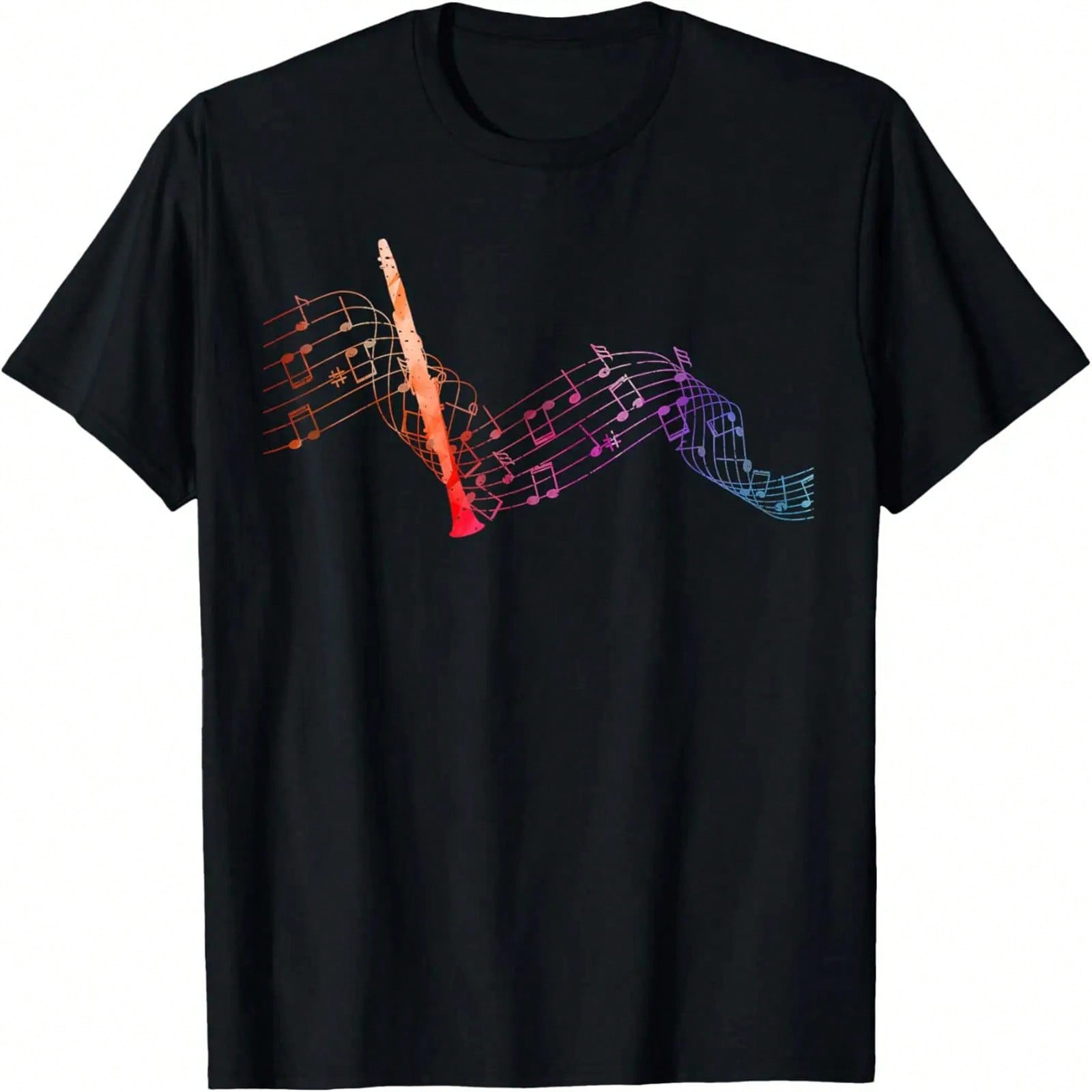 Colorful Clarinet On Music For Clarinetist T-Shirt S