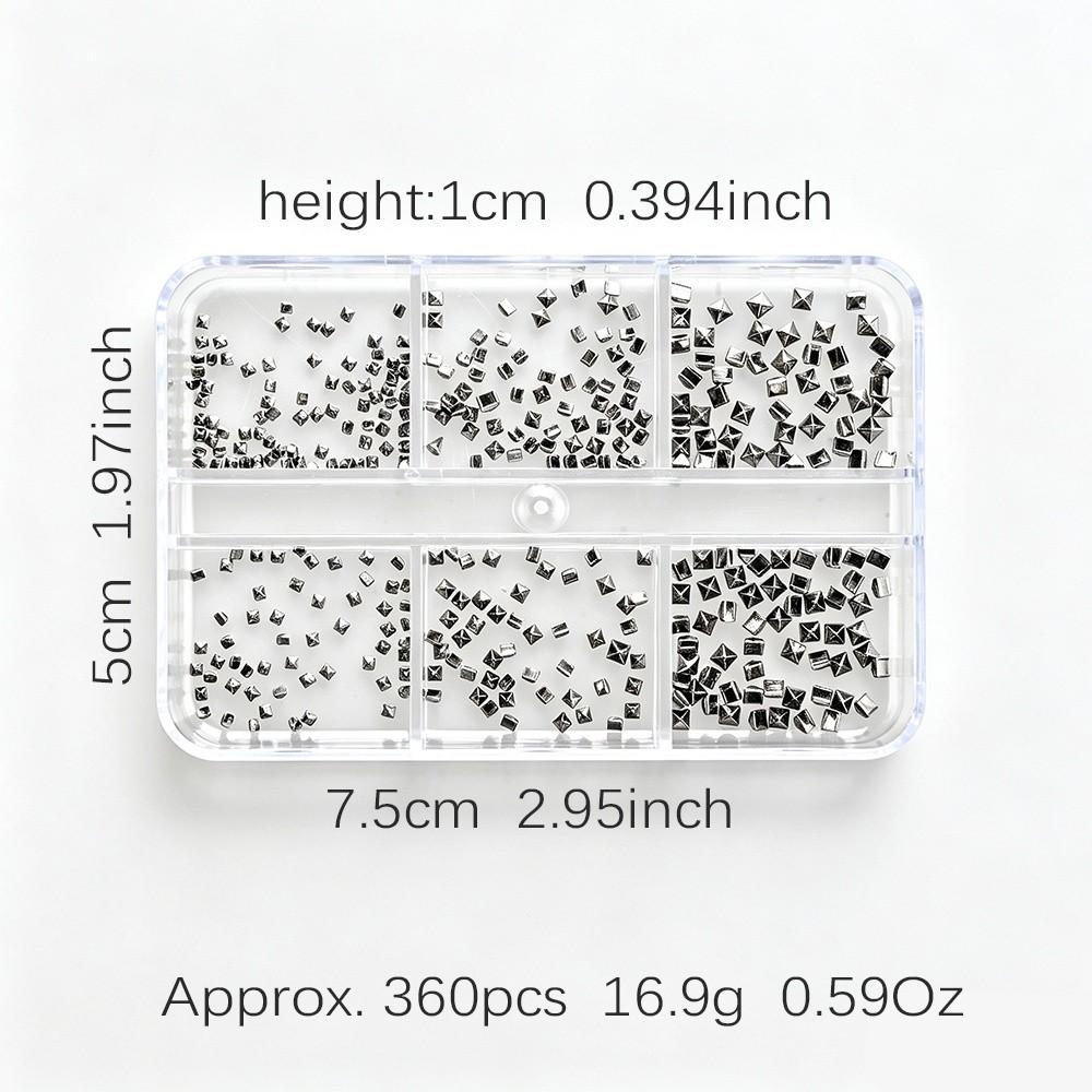 6 Grids/Box Nail Art Rivets Kit Metal Spike Studs DIY Nail Embellishments Gothic