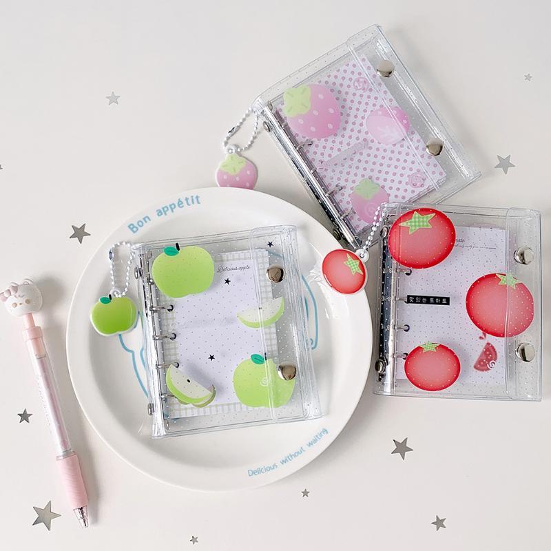 Colorful Transparent Binder Loose Cover Journal Sketchbook Office Supplies Accessories
