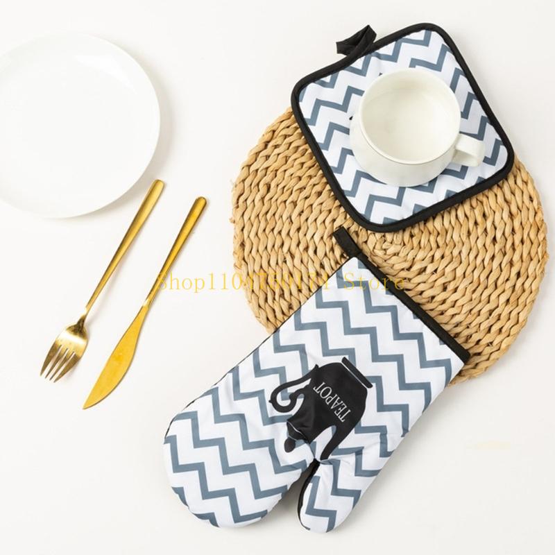 Kochhandschuhe Backhandschuhe Ofenhandschuhe mit Matte Kochen Mikrowellenhandschuhe Einfach zu bedienen Top-Angebot