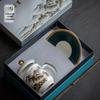 YECOH Ceramic Mountain & River Cup and Saucer Set