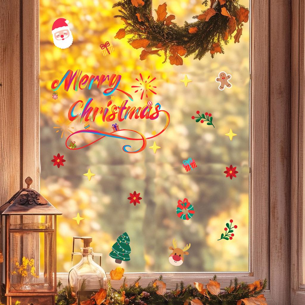 PVC Christmas Wall and Window Stickers for Holiday Designed for Multiple Surfaces Long Lasting and Easy to Use