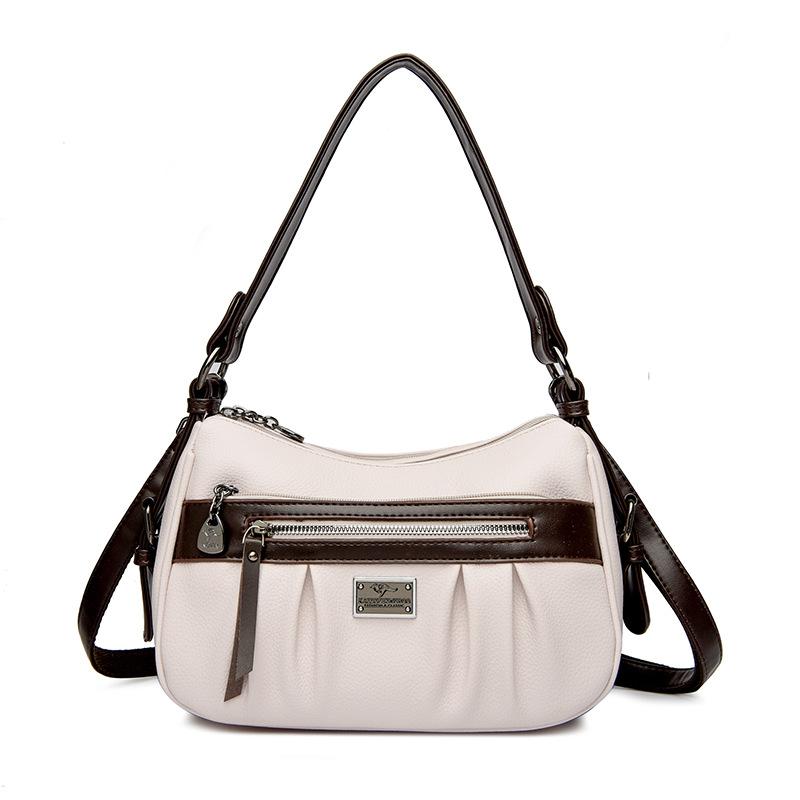 A Contrasting Color Crossbody Bag for Women with Multiple Compartments and A Large Capacity Single-shoulder Bag