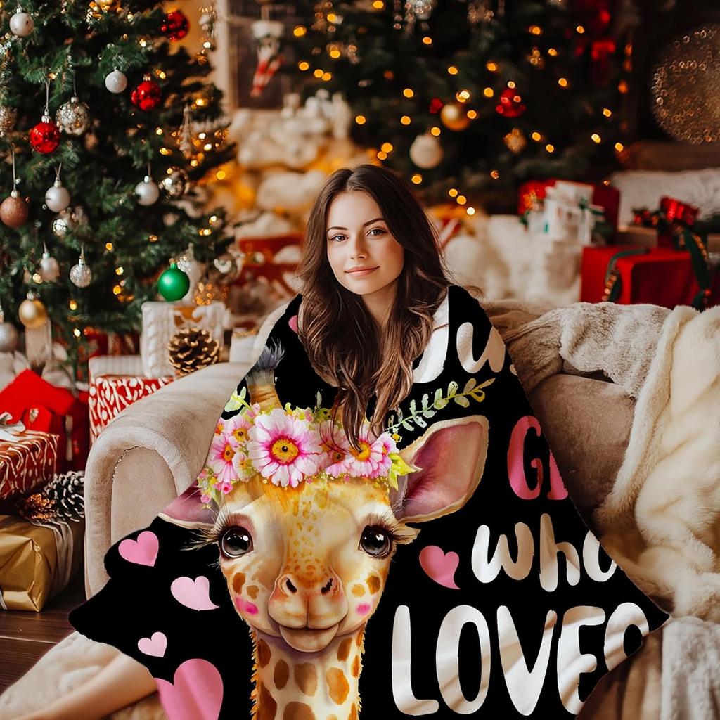 Giraffe Decke Giraffe Geschenke Für Mädchen Frauen Erwachsene Flanell Warm Weich Überwurfdecken Heimdeko Für Couch Sofa Bett Ganzjahres