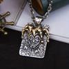 European and American Retro Poker King Clown Pendant Men's Jewelry Ins Pendant Trendy Silver Jewelry Design Women's Necklace