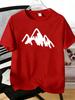 Unisexs Hand Drawn Mountain Graphic Tee Crew Neck Short Sleeve Outdoor Hiking Camping Lover Light Summer Daily Casual Basic T Shirt