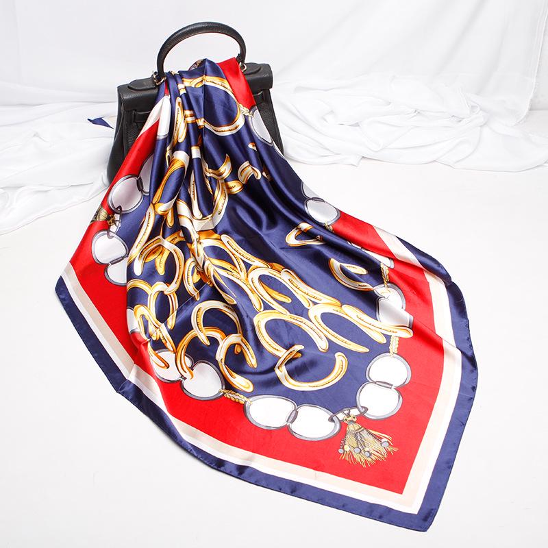 Vysoce kvalitní luxusní hedvábné šátky čelenka Šály Šála na krk pro ženy Řetízek Hedvábný šátek Dámská ozdobná šála