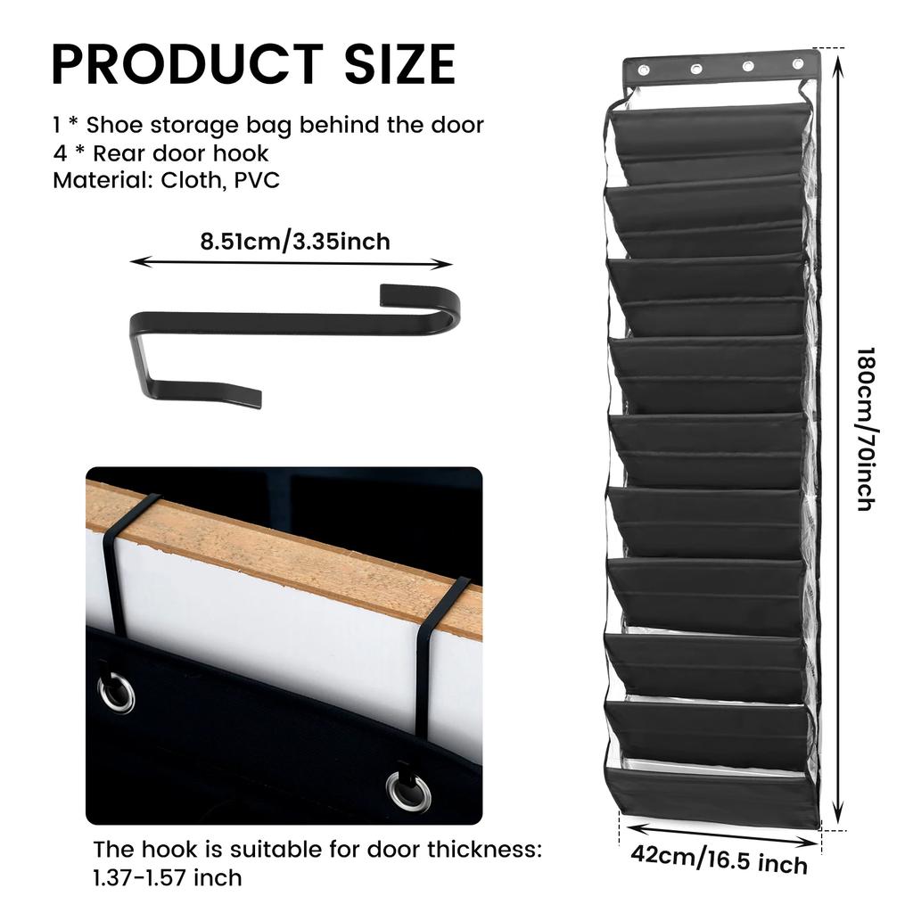 10 Tier Over The Door Shoe Rack Cloth Hanging Shoe Rack Fabric Cabinet Closet Organizer Clothes Storage Bag