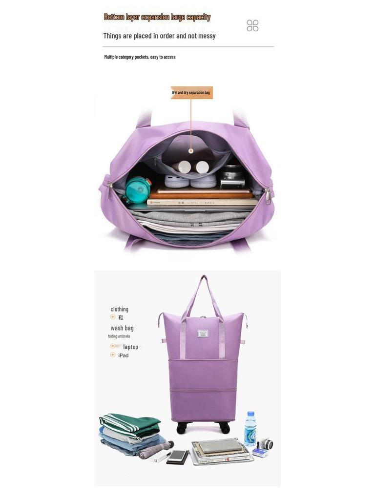 Bardzo duża torba podróżna na kółkach uniwersalnych - Idealna na podróże służbowe i krótkie wyjazdy