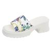 Ladies Shoes 2024 Fashion Summer Women's Slippers Comfortable High Heel Sandals Women Fashion Printed Sandals Chanclas Mujer