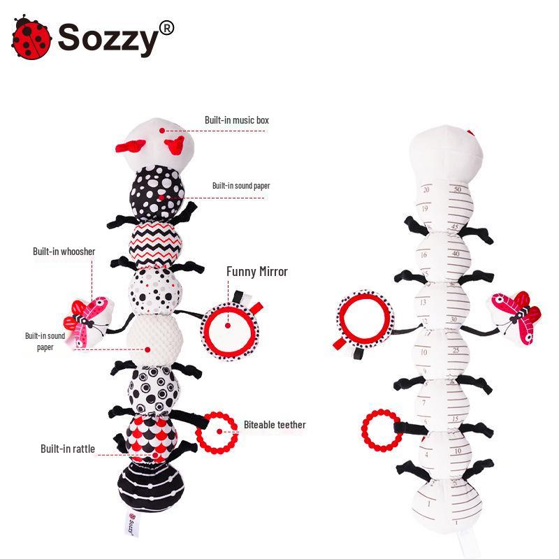 

Sozzy Baby Caterpillar Mirror Plush: Comforting & Educational Toy for 0-1 Year Olds