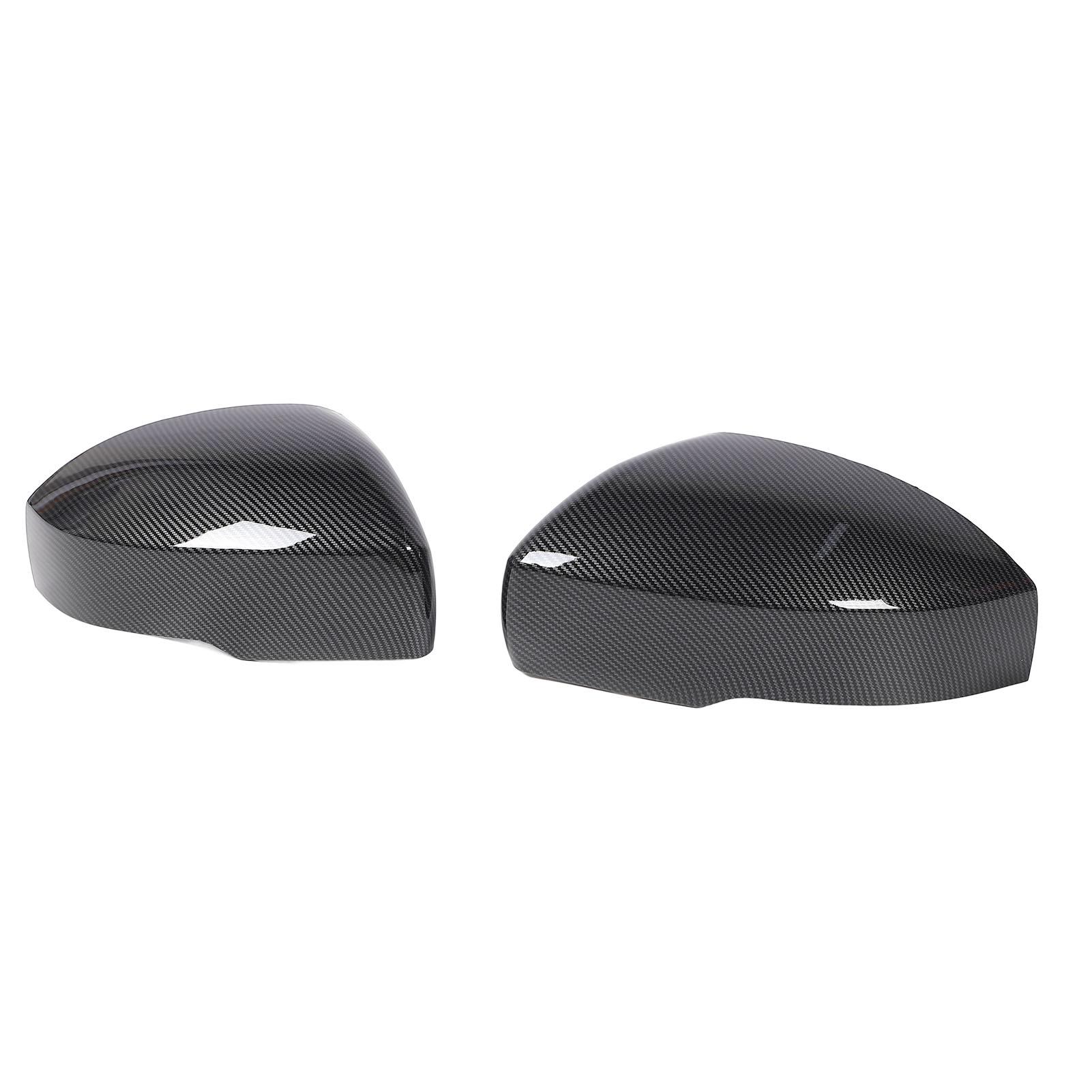 

1 Pair Side Mirror Cap Cover Carbon Fiber Style Sporty Look Weather Proof Exterior Rear View Mirror
