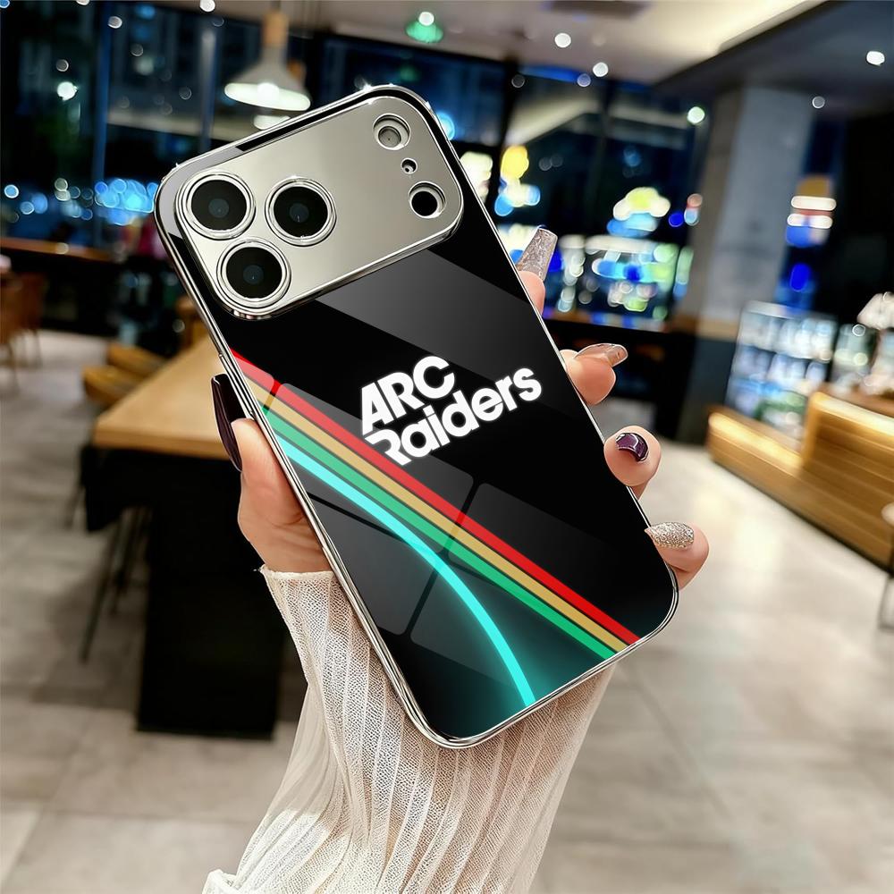 

Game A-ARC Raiders Phone Case For iPhone 17 16 15 14 13 12 Pro Max Plus Electroplated Metal Shockproof Bumper Case Glass Back iPhone 15