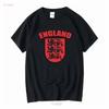 England Three Lions Coat of Arms Country Born National Pride DEU Men's T Shirt Vintage Washed Casual Top For Everyday Wear