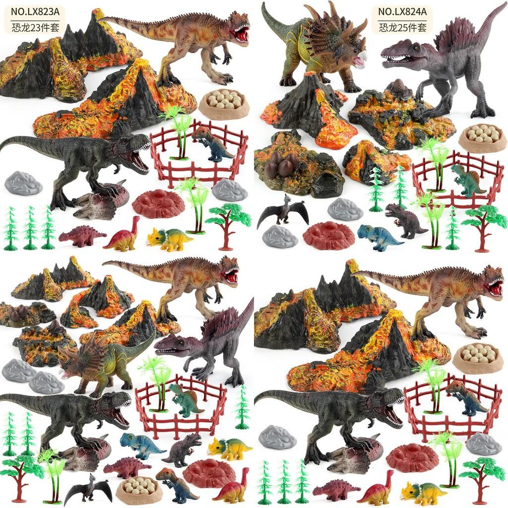 Detailed Dinosaur Volcano Eruption Model Pvc Toy Set For Enthusiasts And Decor