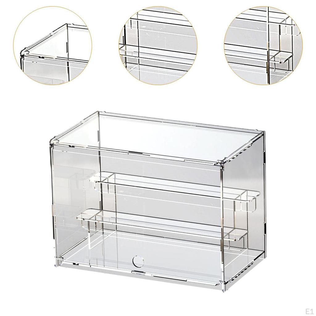 Model Display Case Car Box with Shelf Showcase Sturdy Figure Storage Clear