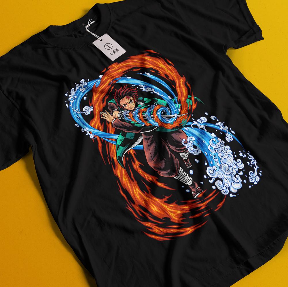 

Рубашка Истребитель демонов Футболка Тандзиро Футболка Зеницу Футболка Мудзан Дома Футболка Иноске Нэдзуко S