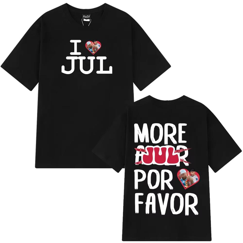 

Rapper Jul Mens 100Cotton Shirt Y2k Fashion I Love Jul Graphic Oneck Summer Hip Hop Fashion High Quality Oversized Tshirt 2XL
